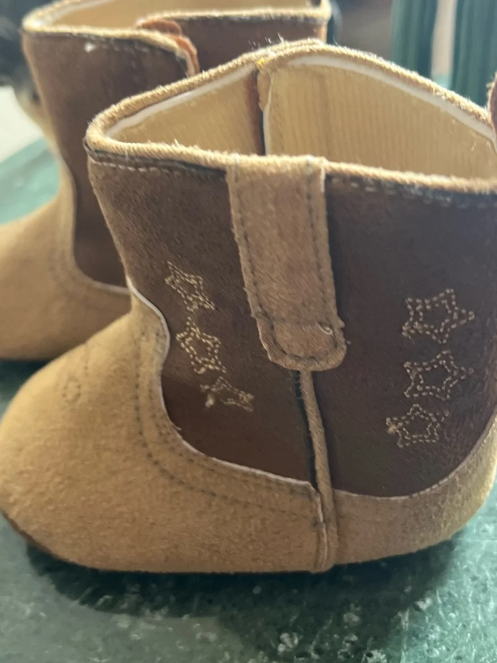 Rising Star Tan and Brown Baby Cowboy Booties 6-9 months